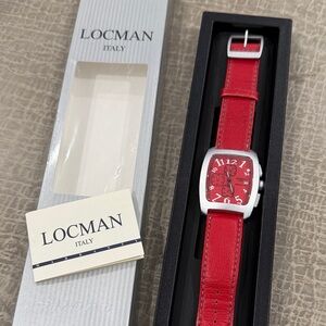 Locman Sport Red Leather Watch